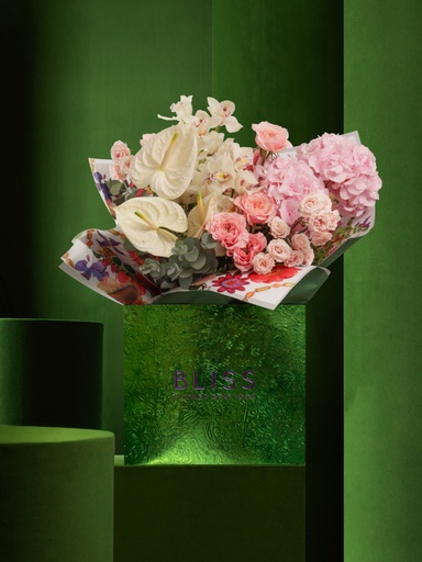 shop white cymbidium in Bliss flower bouquet