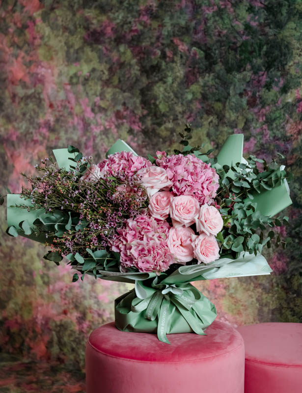 Pink & purple Blooms in Vase